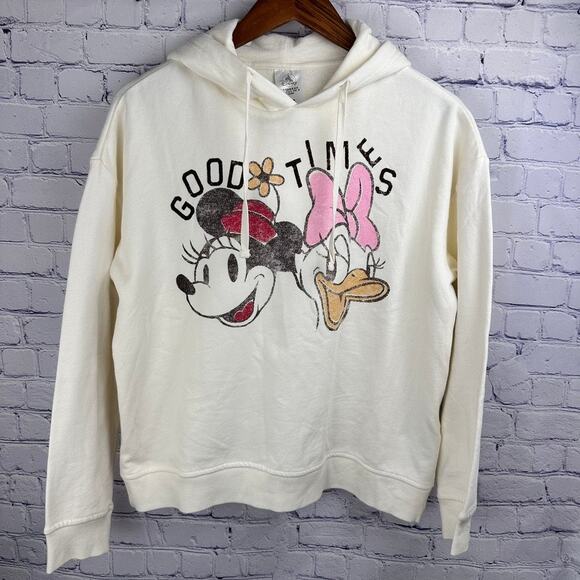 NWOT Disney Parks Minnie Daisy Cream Hoodie Sweatshirt Good Times Size XS - Picture 5 of 8